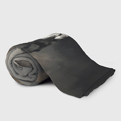 Плед флисовый Белая лошадь скачет по полю, цвет: 3D-велсофт — фото 2