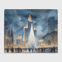 Плед флисовый Новый год в Москве, цвет: 3D-велсофт