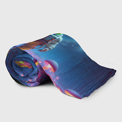 Плед флисовый Шрек бравый космонавт - неоновое свечение, цвет: 3D-велсофт — фото 2