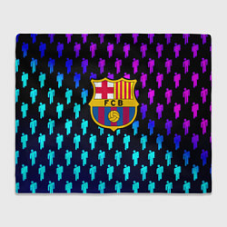 Плед флисовый Barcelona люди градиент неон, цвет: 3D-велсофт