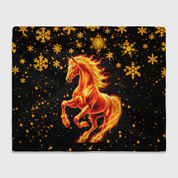 Плед флисовый Пылающая лошадь, цвет: 3D-велсофт