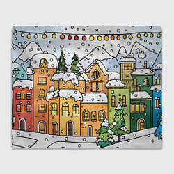 Плед флисовый Новогодний снегопад, цвет: 3D-велсофт