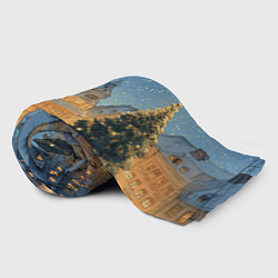 Плед флисовый Новый год в старом городе, цвет: 3D-велсофт — фото 2