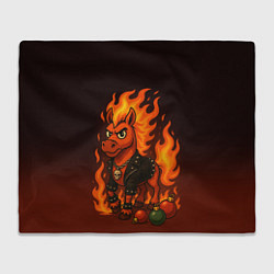 Плед флисовый Огненный конь 26, цвет: 3D-велсофт