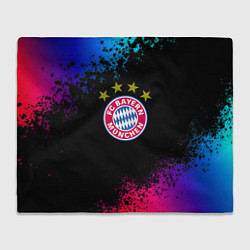 Плед флисовый Бавария Мюнхен краски неон градиент, цвет: 3D-велсофт