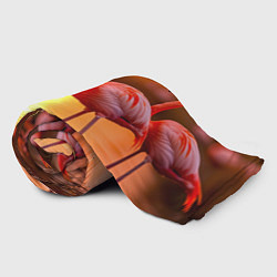 Плед флисовый Розовый закат с фламинго, цвет: 3D-велсофт — фото 2