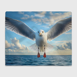 Плед флисовый Чайка над волной, цвет: 3D-велсофт