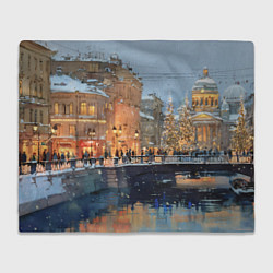 Плед флисовый Снежный вечер в Питере, цвет: 3D-велсофт