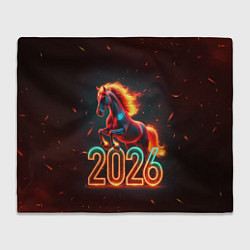 Плед флисовый Светящаяся лошадь 2026, цвет: 3D-велсофт