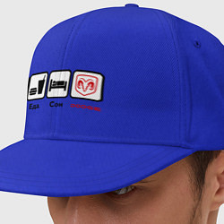 Кепка-снепбек Главное в жизни – еда, сон , dodge, цвет: синий