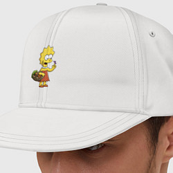 Кепка-снепбек Lisa Simpson с гусеницей на даче, цвет: белый