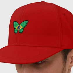 Кепка-снепбек Бабочка - Бразилия, цвет: красный