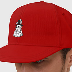 Кепка-снепбек Кролик в шляпе, цвет: красный