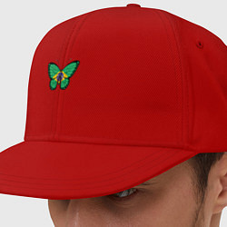 Кепка-снепбек Бразилия бабочка, цвет: красный