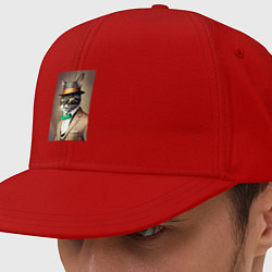 Кепка-снепбек Портрет кота джентльмена в шляпе, цвет: красный