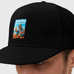 Кепка-снепбек Tigers also like beer - ai art fantasy, цвет: черный