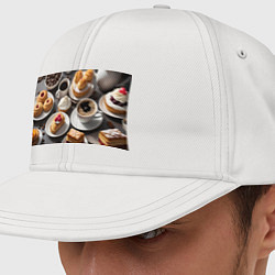 Кепка-снепбек Кофе и пирожные, цвет: белый