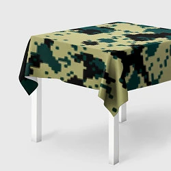 Скатерть для стола Камуфляж пиксельный: зеленый/черный, цвет: 3D-принт — фото 2