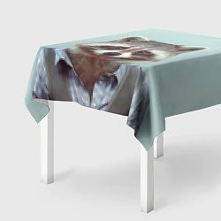 Скатерть для стола Мужчина енот, цвет: 3D-принт — фото 2