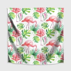 Скатерть для стола Фламинго в тропиках, цвет: 3D-принт