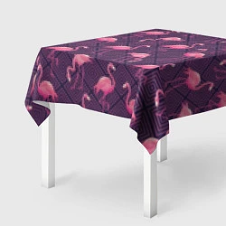 Скатерть для стола Фиолетовые фламинго, цвет: 3D-принт — фото 2