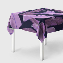 Скатерть для стола Tropical leaves 4 purple, цвет: 3D-принт — фото 2