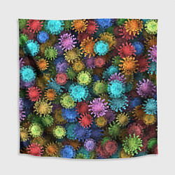 Скатерть для стола Разноцветные вирусы, цвет: 3D-принт