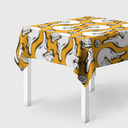 Скатерть для стола Белая кошка и корм, цвет: 3D-принт — фото 2