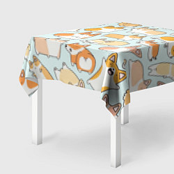 Скатерть для стола Милые корги, цвет: 3D-принт — фото 2