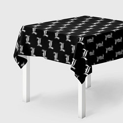 Скатерть для стола Эл паттерн черный, цвет: 3D-принт — фото 2