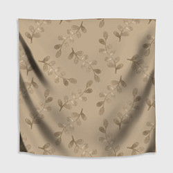 Скатерть для стола Листья на бежевом фоне, цвет: 3D-принт