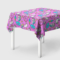 Скатерть для стола Единороги и пончики, цвет: 3D-принт — фото 2