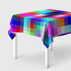 Скатерть для стола РАЗНОЦВЕТНЫЕ ПИКСЕЛИ КУБЫ, цвет: 3D-принт — фото 2