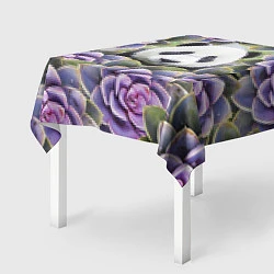 Скатерть для стола Панда среди цветов, цвет: 3D-принт — фото 2