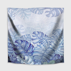 Скатерть для стола Синие листья, цвет: 3D-принт