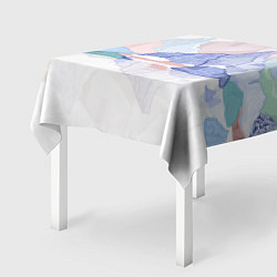 Скатерть для стола Разноцветные пастельные оттенки гор в отражении во, цвет: 3D-принт — фото 2