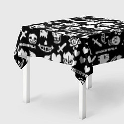 Скатерть для стола UNDERTALE PATTERN БЕЛЫЙ, цвет: 3D-принт — фото 2