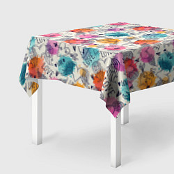 Скатерть для стола LOVE красочные кляксы, цвет: 3D-принт — фото 2