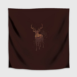 Скатерть для стола Силуэт оленя с осенним лесом, цвет: 3D-принт