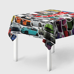 Скатерть для стола JDM автомобили 90х, цвет: 3D-принт — фото 2