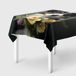 Скатерть для стола Щенок с цветами, цвет: 3D-принт — фото 2