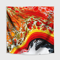 Скатерть для стола Брызги краски - красные, оранжевые разводы, цвет: 3D-принт