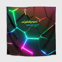 Скатерть для стола Cyberpunk 2077 phantom liberty logo neon, цвет: 3D-принт