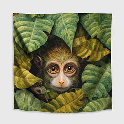 Скатерть для стола Маленькая обезьянка в листьях, цвет: 3D-принт