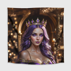 Скатерть для стола Девушка с фиолетовыми волосами в короне, цвет: 3D-принт