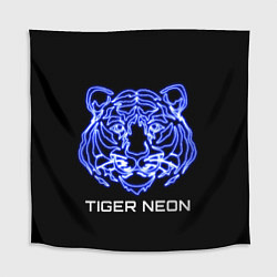 Скатерть для стола Tiger neon art, цвет: 3D-принт