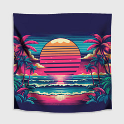Скатерть для стола Закат на пляже vaporwave, цвет: 3D-принт