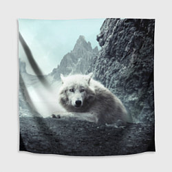 Скатерть для стола Волк в горах, цвет: 3D-принт