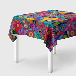 Скатерть для стола Яркие цветы, цвет: 3D-принт — фото 2