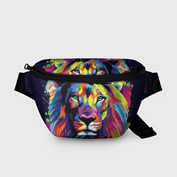 Поясная сумка Красочный лев, цвет: 3D-принт